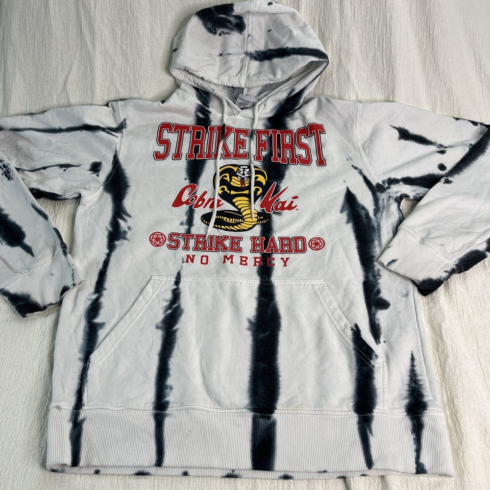 Cobra Kai Strike First Karate Kid Martial Art Tie Dye Hoodie Men Sz Medium 38/40